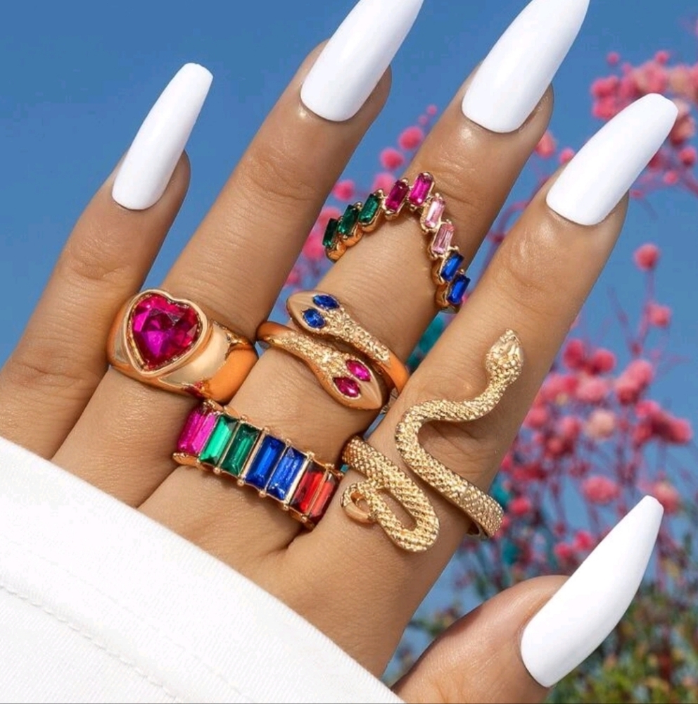 Mystic Viper 5 Piece Ring Stack